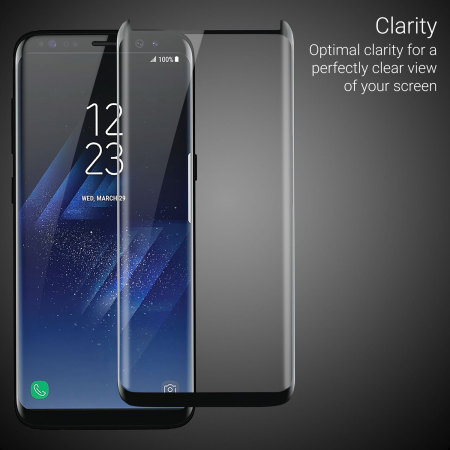 Olixar Galaxy S8 Plus Case Compatible Glass Screen Protector - Black