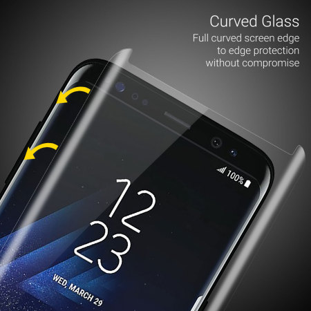 Protector Pantalla Galaxy S8 Olixar Cristal Curvo Compatible Funda - Transparente