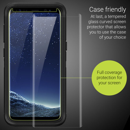 Olixar Galaxy S8 Plus Case Compatible Glass Screen Protector - Clear