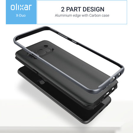 Olixar X-Duo Samsung Galaxy S8 Kotelo – Hiilikuitu hopea