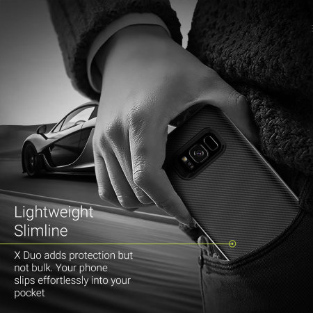 Olixar X-Duo Samsung Galaxy S8 Case - Carbon Fibre Silver