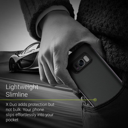 Olixar X-Duo Samsung Galaxy S8 Plus Kotelo – Hiilikuitu harmaa