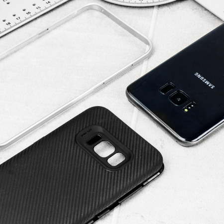 Funda Samsung Galaxy S8 Plus Olixar X-Duo - Fibra de Carbono Plateada
