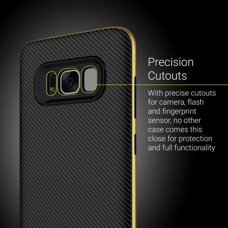 Olixar X-Duo Samsung Galaxy S8 Plus Kotelo – Hiilikuitu kulta