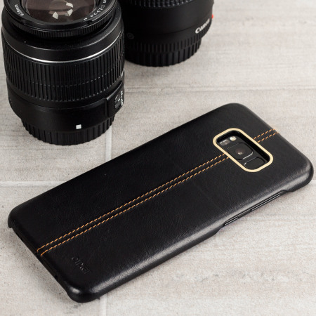Olixar Premium Genuine Leather Samsung Galaxy S8 Case - Black