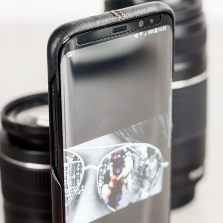 Olixar Premium Genuine Leather Samsung Galaxy S8 Case - Black