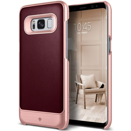 Coque Samsung Galaxy S8 Caseology Envoy simili cuir – Rouge cerise