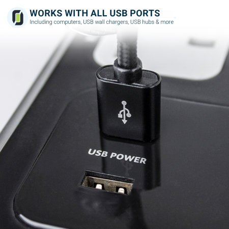 Câble tressé Olixar 3-en-1 USB vers USB-C, Micro USB, Lightning – Noir