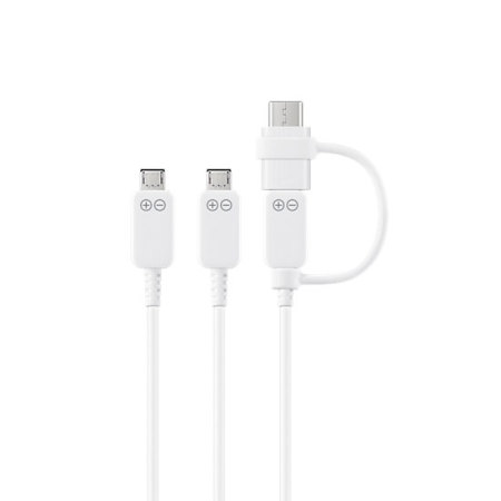 Official Samsung 3-in-1 Micro USB / USB-C Charging Cable - White