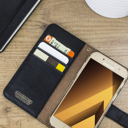 Hansmare Calf Samsung Galaxy A3 2017 Wallet Case - Golden Brown