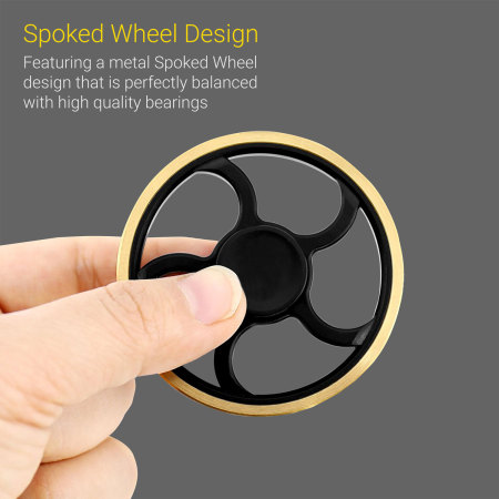 Olixar Spoked Wheel Fidget Spinner - Black / Gold