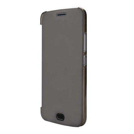 Funda Moto G5 Plus Oficial Touch Flip Cover - Negra Ahumada