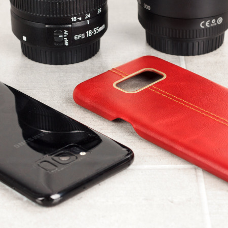 Olixar Premium Genuine Leather Samsung Galaxy S8 Fodral - Röd