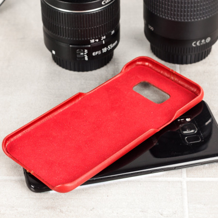 Olixar Premium Genuine Leather Samsung Galaxy S8 Case - Red