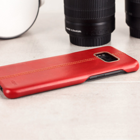 Olixar Premium Genuine Leather Samsung Galaxy S8 Fodral - Röd