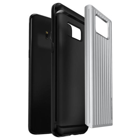 VRS Design Thor Waved Samsung Galaxy S8 Plus Wallet Case Tasche in Satin Silber