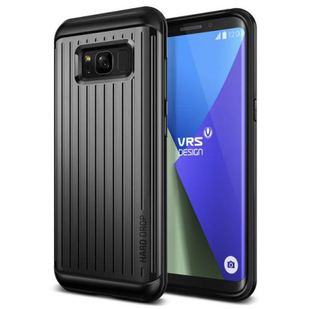 VRS Design Thor Waved Samsung Galaxy S8 Wallet Case Tasche in Dunkelsilber