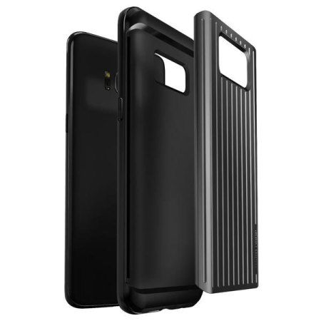 VRS Design Thor Waved Samsung Galaxy S8 Wallet Case Tasche in Dunkelsilber