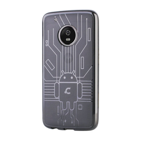 Coque Motorola Moto G5 Plus Cruzerlite Bugdroid Circuit - Transparente