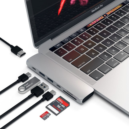 Ampliador de puertos Satechi USB-C 4K HDMI y adaptador USB - Plata