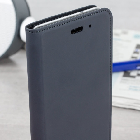 Official HTC U11 Leather-Style Flip Case - Dark Grey