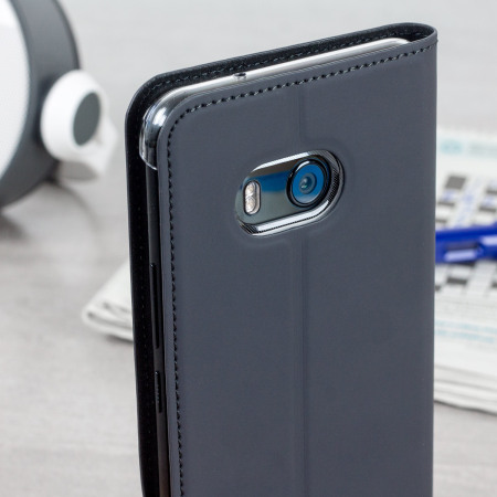 Døde i verden hjul Beskrivelse Official HTC U11 Leather-Style Flip Case - Dark Grey