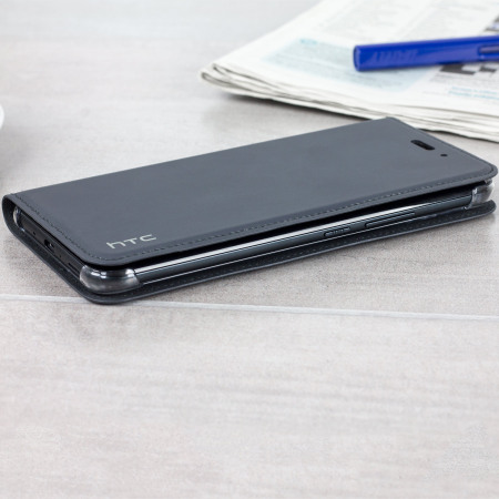 Official HTC U11 Leather-Style Flip Case - Dark Grey