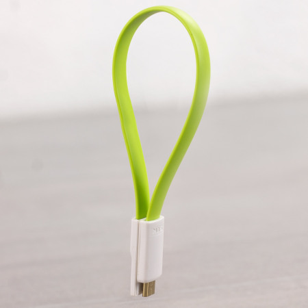 STK Short Micro USB Magnetic Charge and Sync Cable - Green
