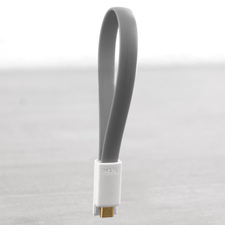 STK Short Micro USB Magnetic Charge and Sync Cable - Grey