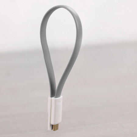 STK Short Micro USB Magnetic Charge and Sync Cable - Grey