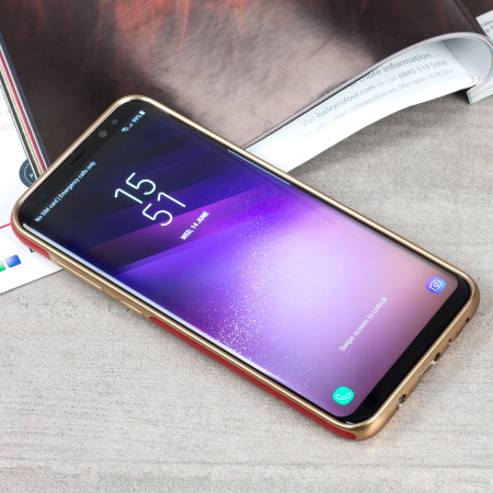 Housse Samsung Galaxy S8 Olixar Makamae Simili Cuir - Rouge