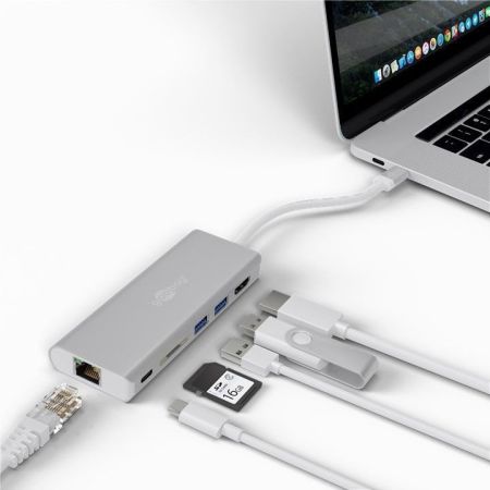 Goobay Premium USB-C Multiport 4K HDMI & USB Adapter - Silver