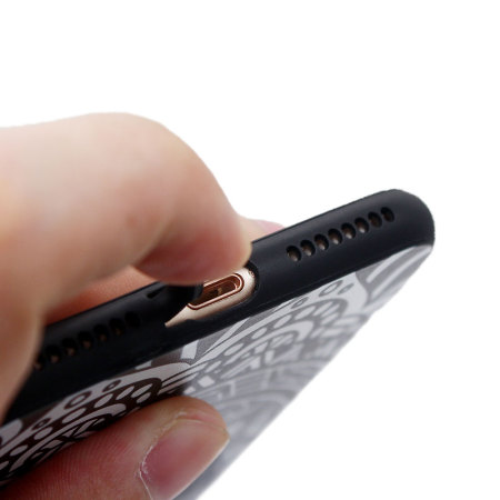 Olixar iPhone 8 / 7 Fidget Spinner Pattern Case - Black / White