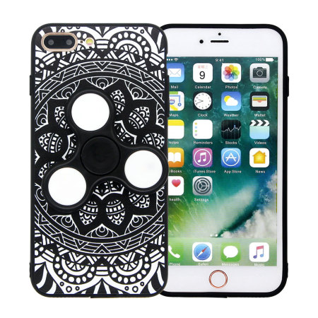 Olixar iPhone 8 / 7 Plus Case with Fidget Spinner - Black / White