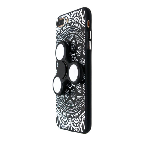 olixar iphone 8 / 7 plus case with fidget spinner - black / white