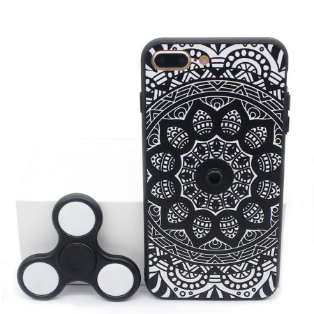 olixar iphone 8 / 7 plus case with fidget spinner - black / white