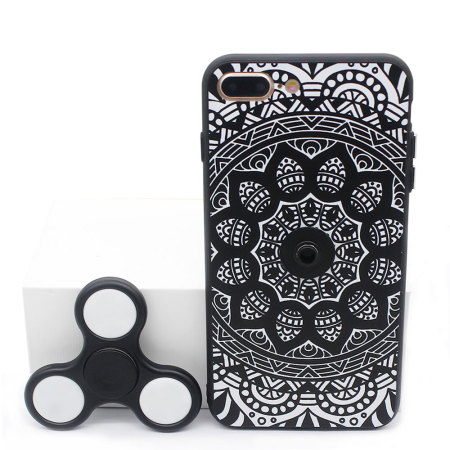 Olixar iPhone 7 Plus Fidget Spinner Muster-Hülle - Schwarz / Weiß