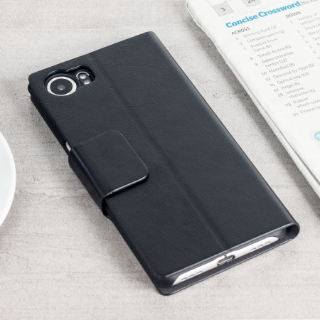 Olixar Leather-Style Blackberry KeyONE Plånboksfodral - Svart