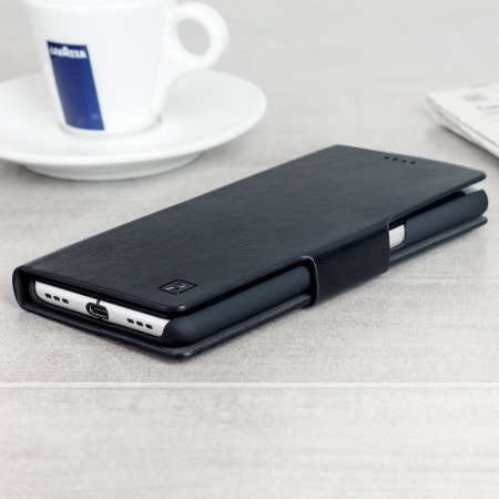 Olixar Leather-Style Blackberry KeyONE Wallet Stand Case - Black