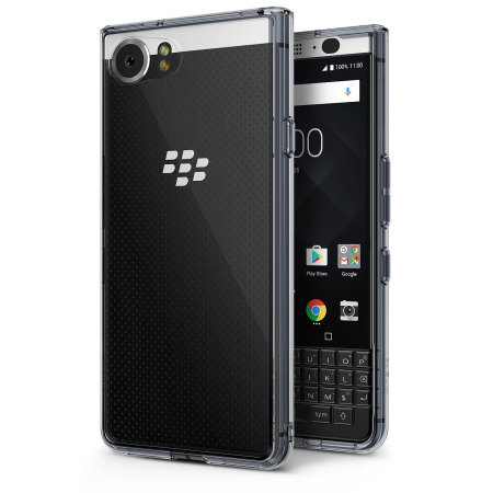 Funda BlackBerry KEYone Rearth Ringke Fusion - Negra Ahumada