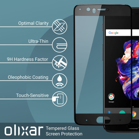 Olixar OnePlus 5 Full Cover Tempered Glass Screen Protector