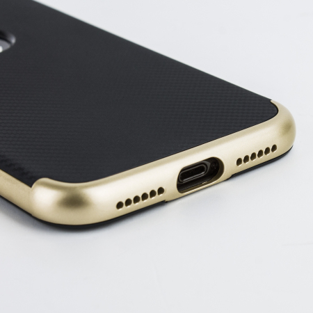 Coque iPhone X Olixar X-Duo – Fibres de carbone Or