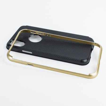 Olixar X-Duo iPhone X Kotelo – Hiilikuitu kulta