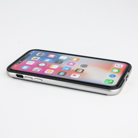 olixar xduo iphone x case - carbon fibre silver