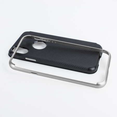 Olixar X-Duo iPhone X Case - Koolstofvezel Zilver