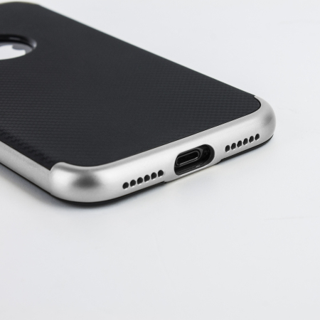 olixar xduo iphone x case - carbon fibre silver