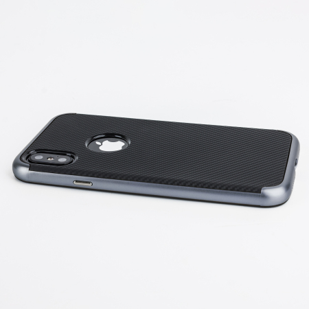 Coque iPhone X Olixar X-Duo – Fibres de carbone Gris Métallique