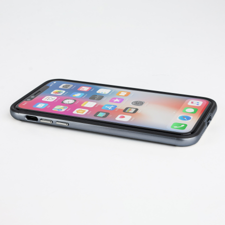 Olixar X-Duo iPhone X Hülle in Carbon Fibre Metallic Grau