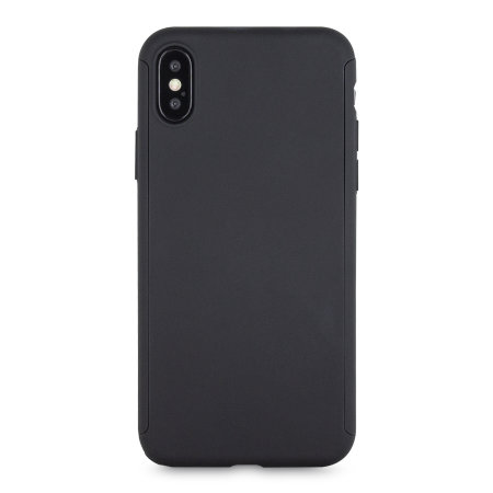 olixar xtrio full cover iphone x case & screen protector - black