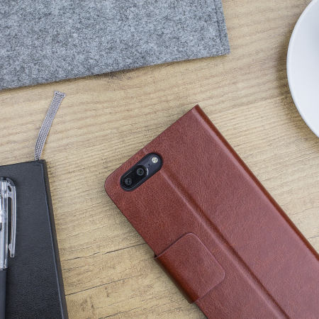 Funda OnePlus 5 Olixar tipo cuero y cartera - Marrón